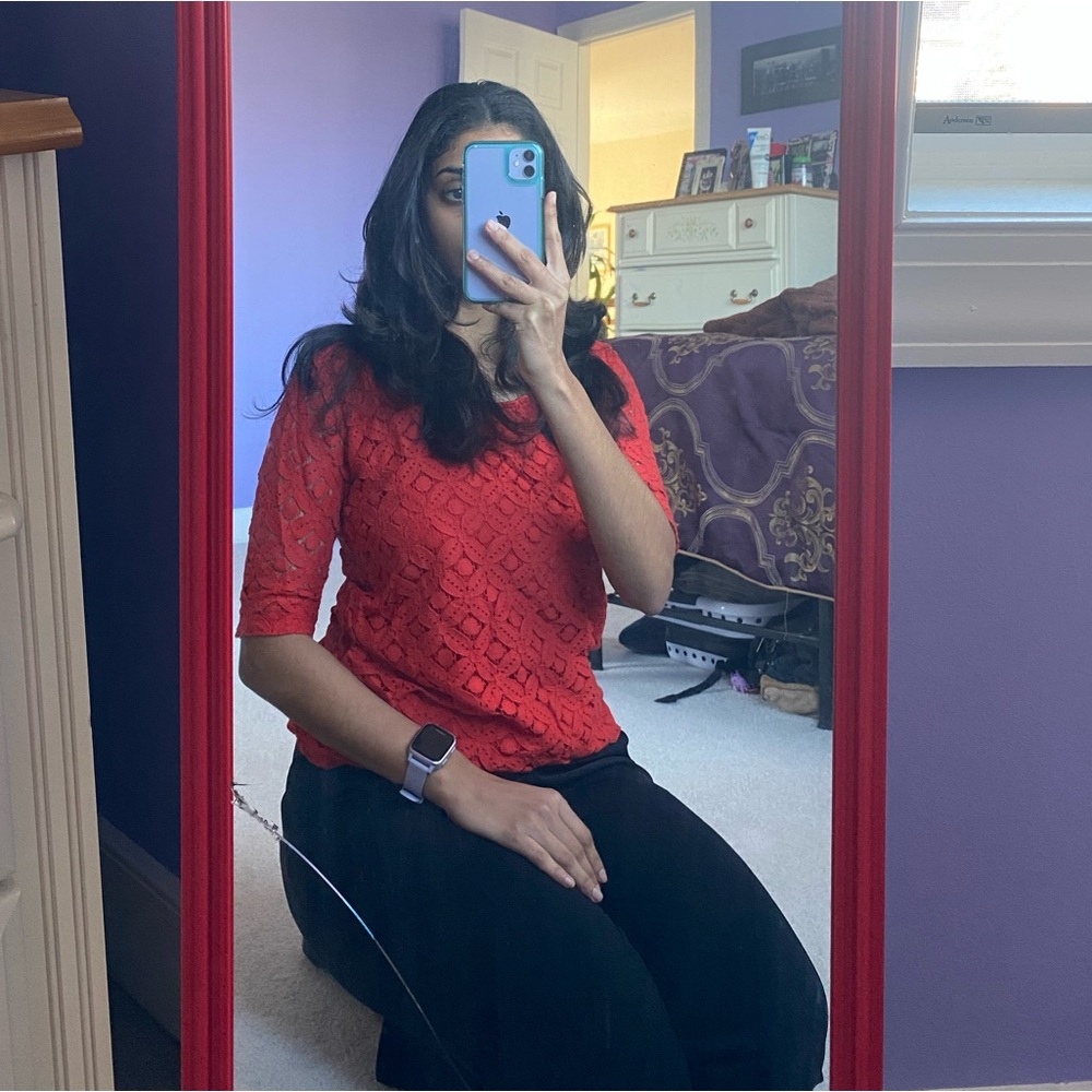 Lace Red Top from Banana Republic